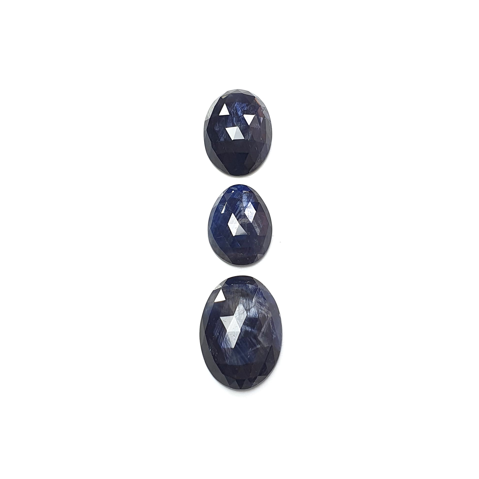 blue sapphire fancy rose cut slices