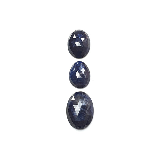 blue sapphire fancy rose cut slices
