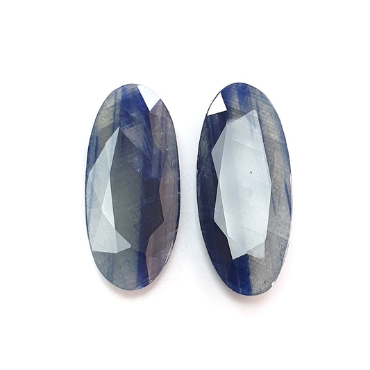 multi sapphire oval shape faceted cut