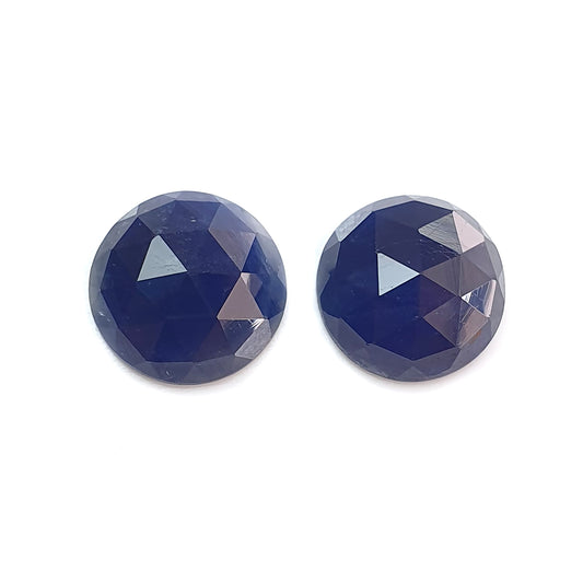 blue sapphire round shape rose cut gemstone