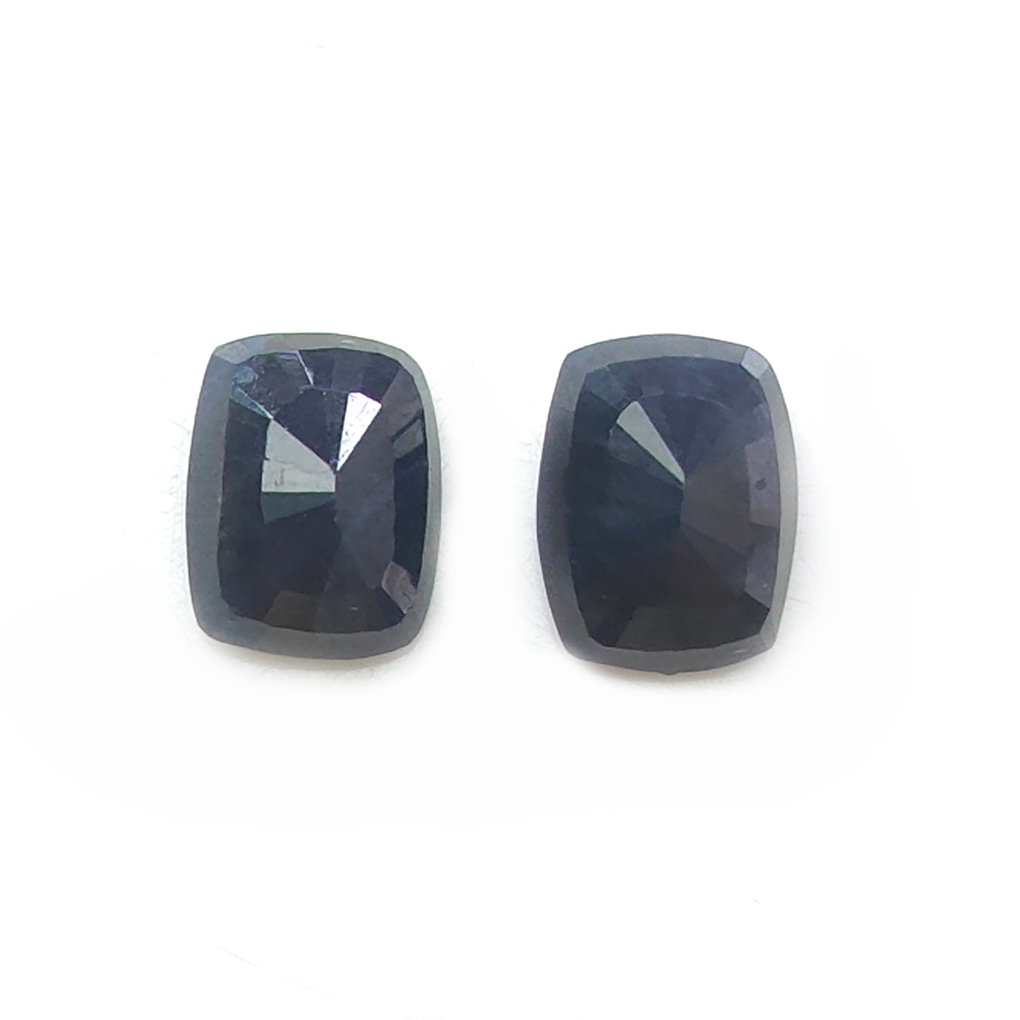 6.20cts Blue Sapphire Gemstone Natural Untreated Checker Cut Cushion Shape Pair