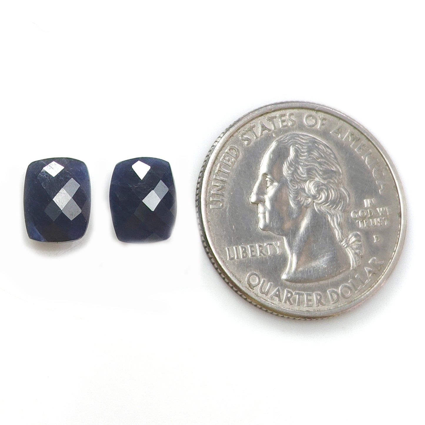 6.20cts Blue Sapphire Gemstone Natural Untreated Checker Cut Cushion Shape Pair
