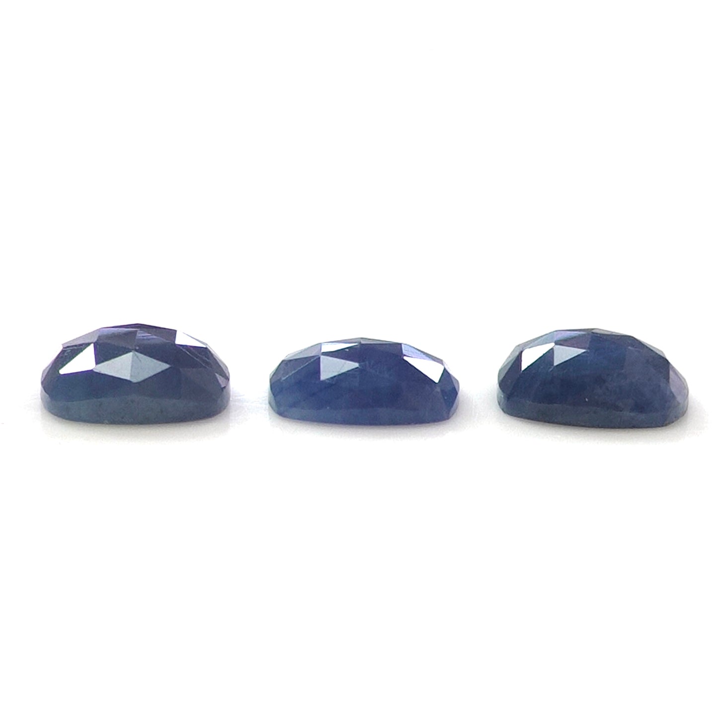 10.25cts Natural Untreated Blue Sapphire Gemstone Rose Cut Cushion Shape 3pcs