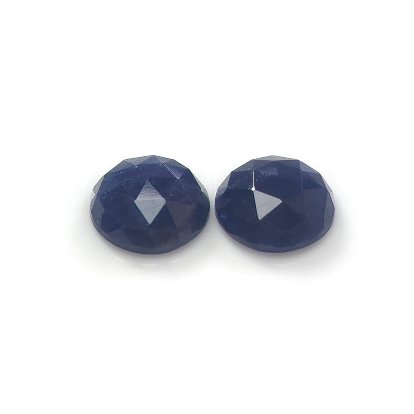 8.15cts Blue Sapphire Natural Untreated Gemstone Rose Cut Round Shape Pair