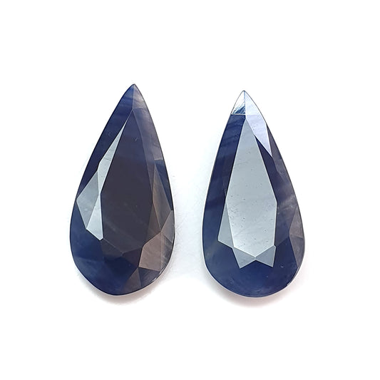 blue sapphire pear shape faceted cut