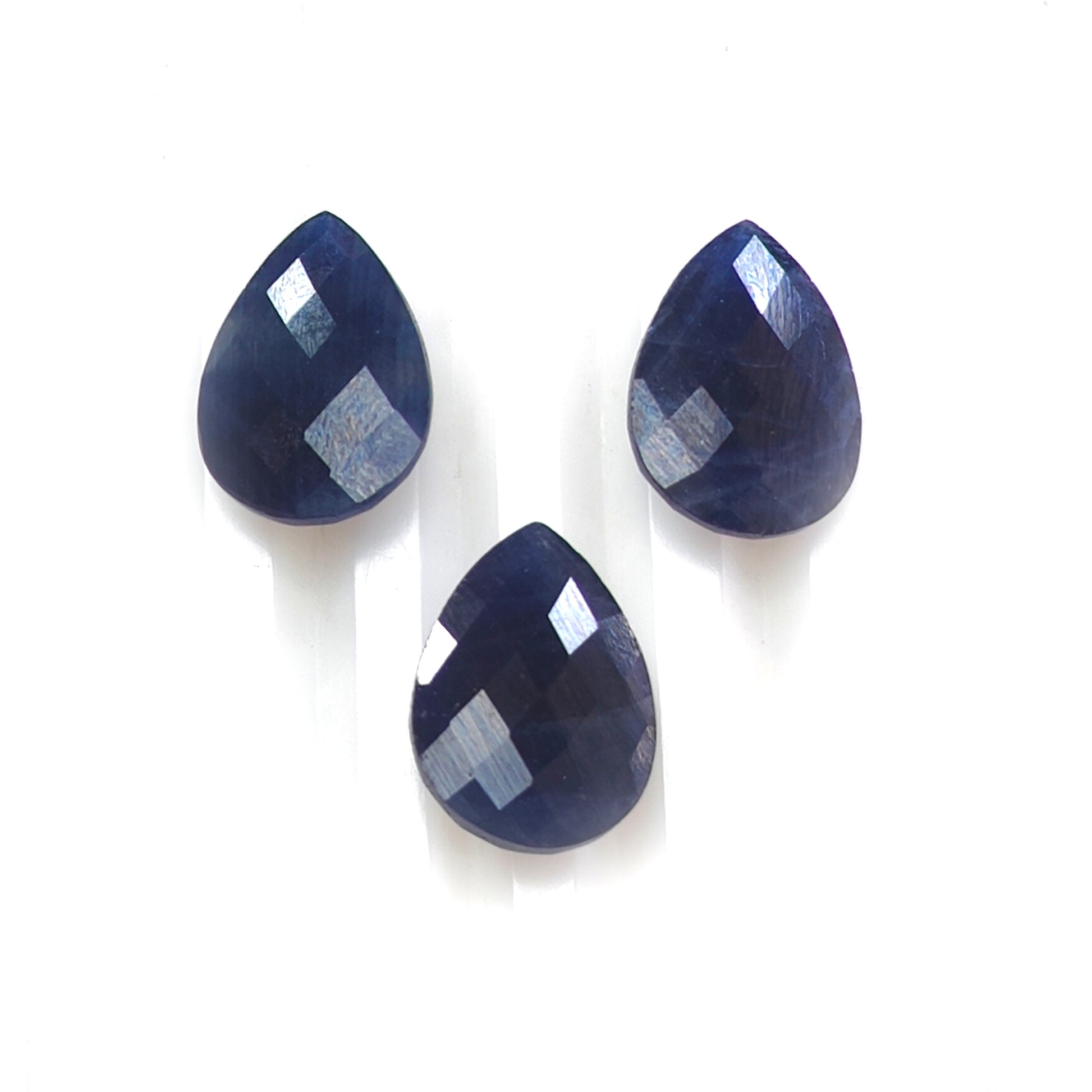blue sapphire checker cut gemstone