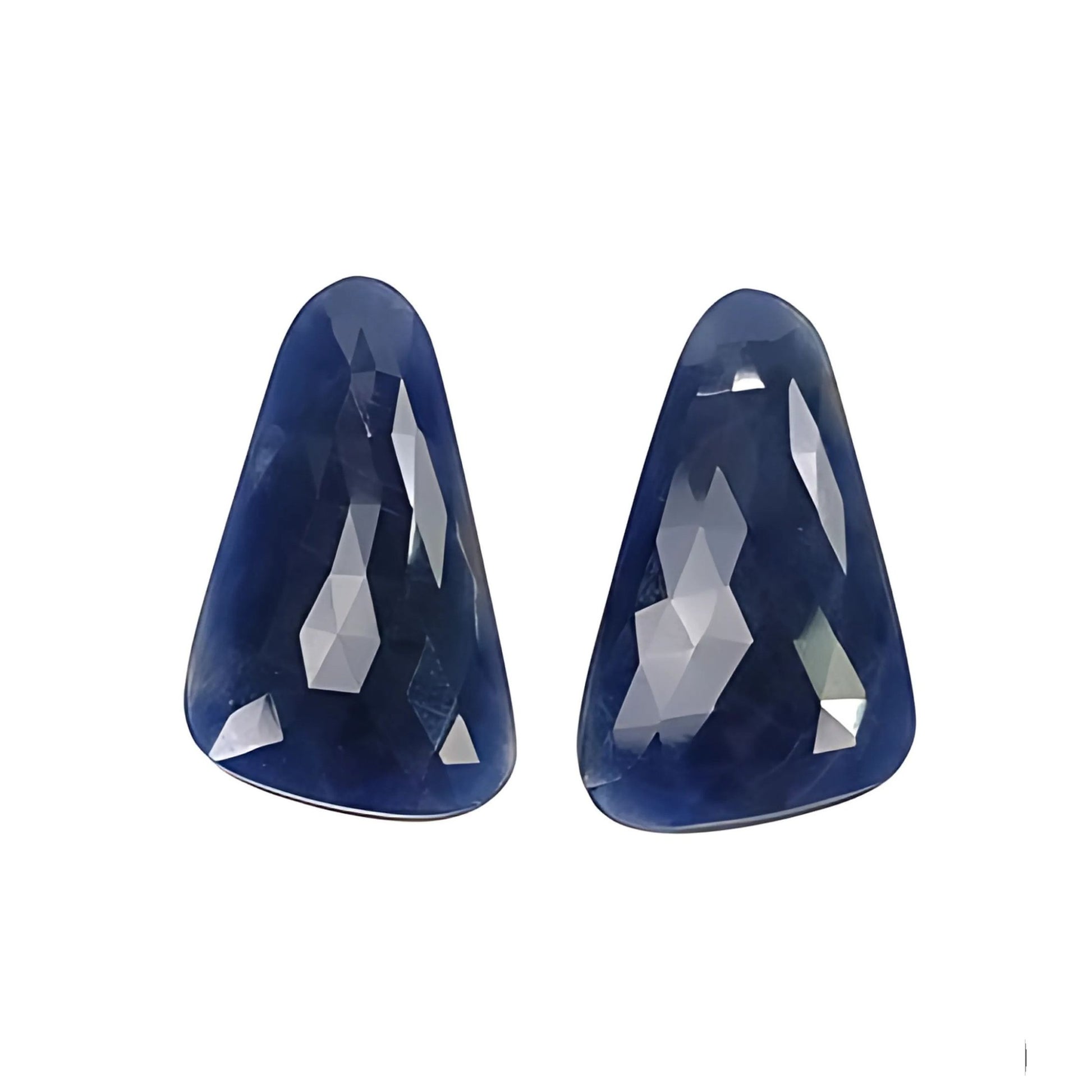 blue sapphire uneven rose cut slices