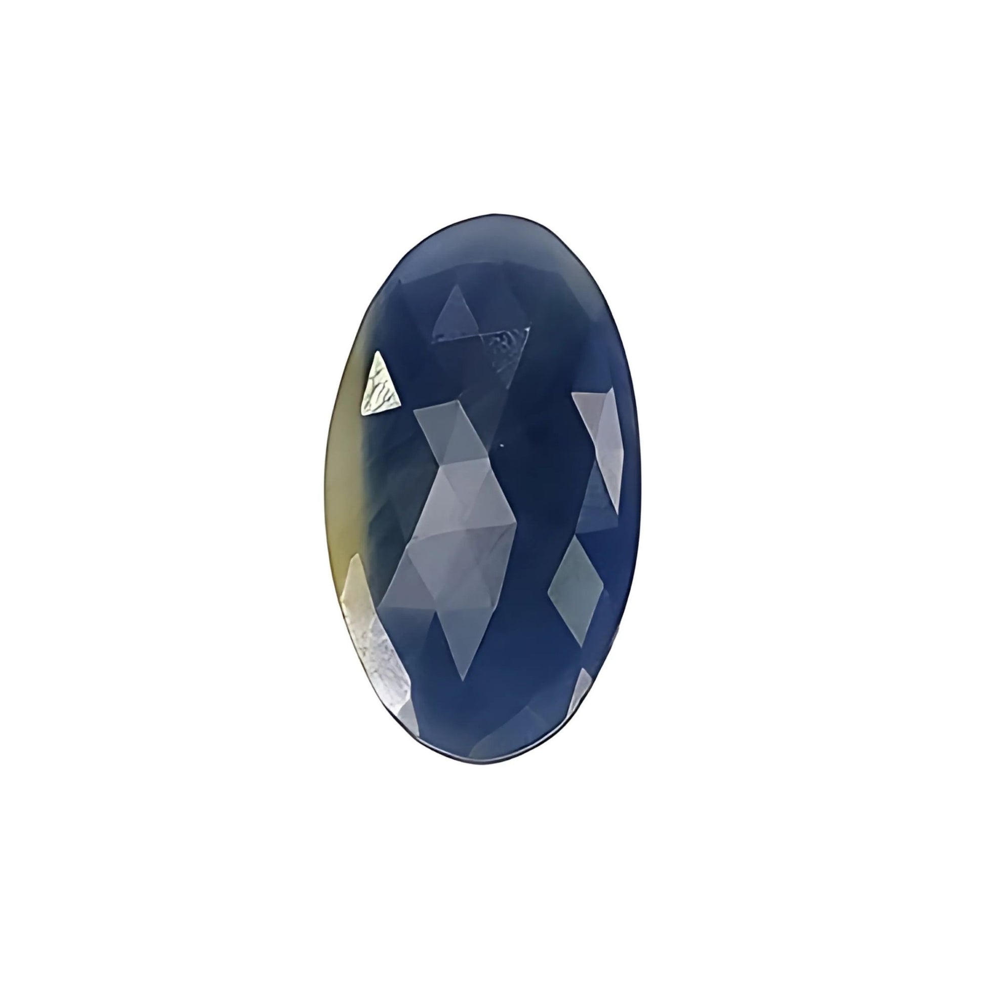 blue sapphire oval rose cut slices