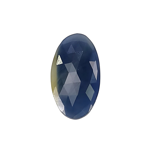 blue sapphire oval rose cut slices