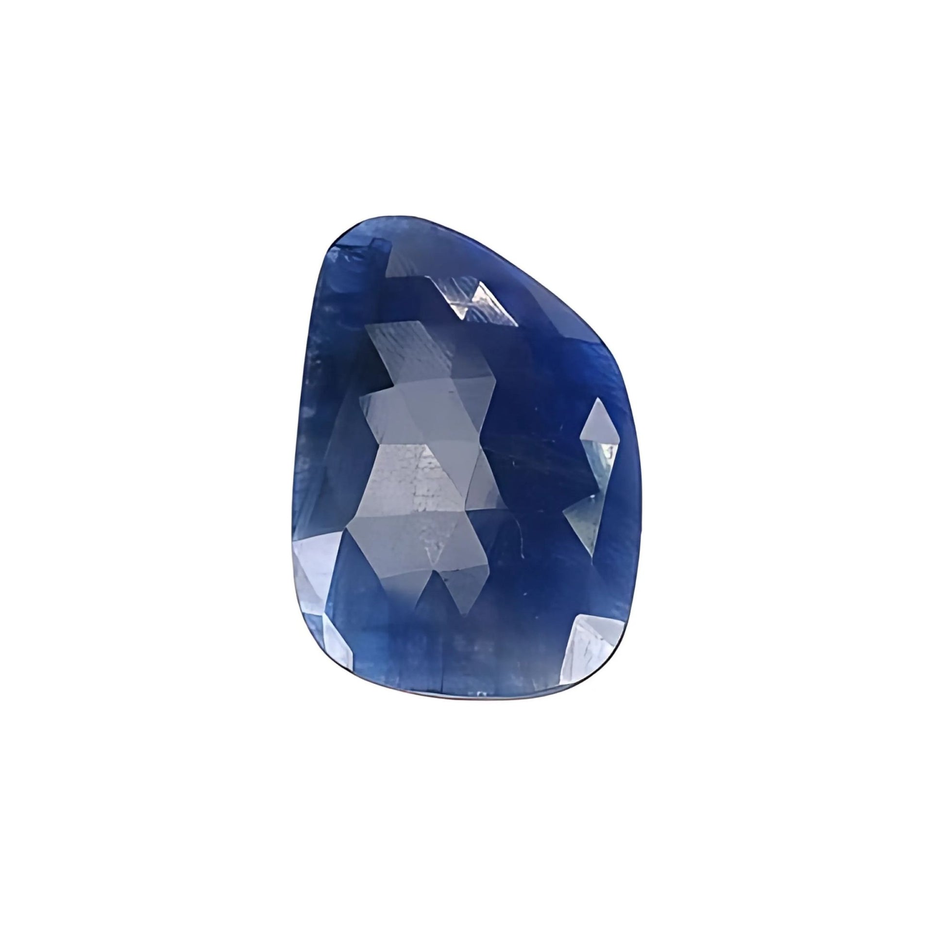 blue sapphire uneven rose cut slices
