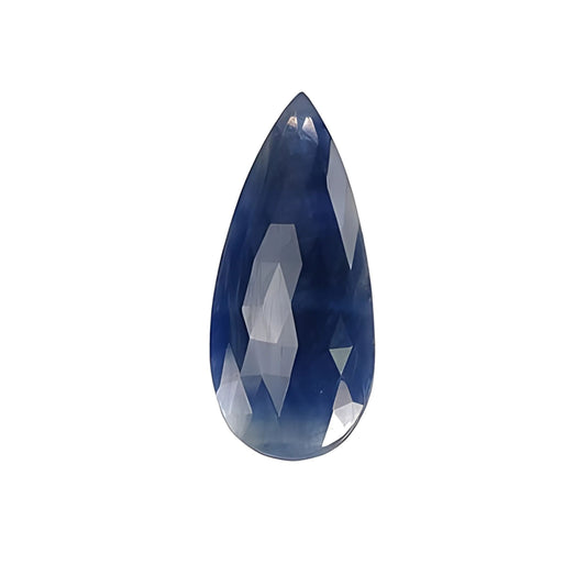 blue sapphire pear rose cut slices