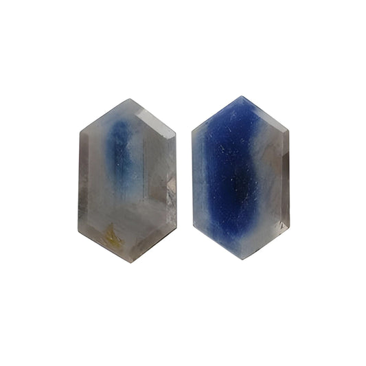 sapphire hexagon shape faceted cut