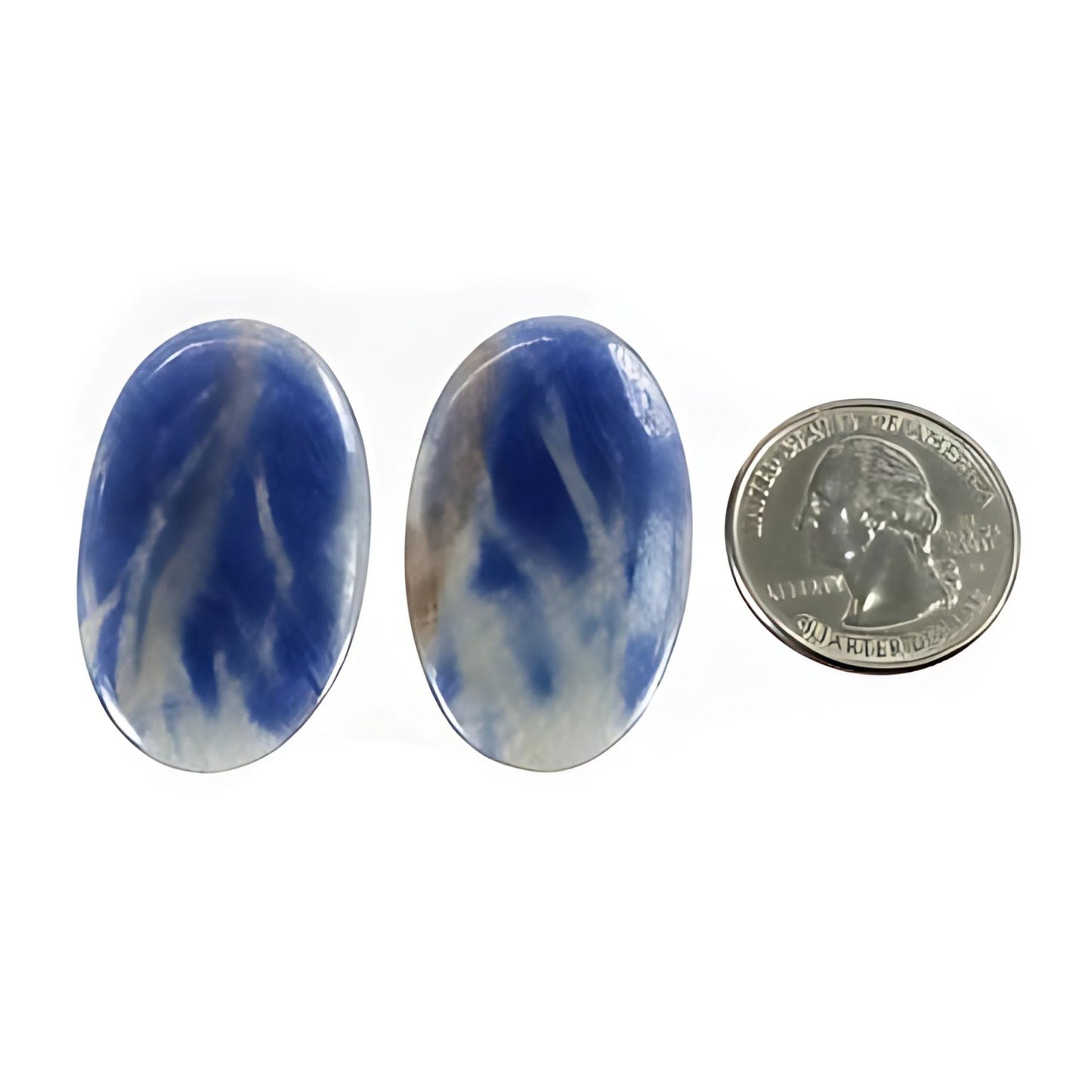 61.50cts Natural Untreated Blue Sapphire Gemstone Oval Shape Cabochon 40.5*24.5mm Pair