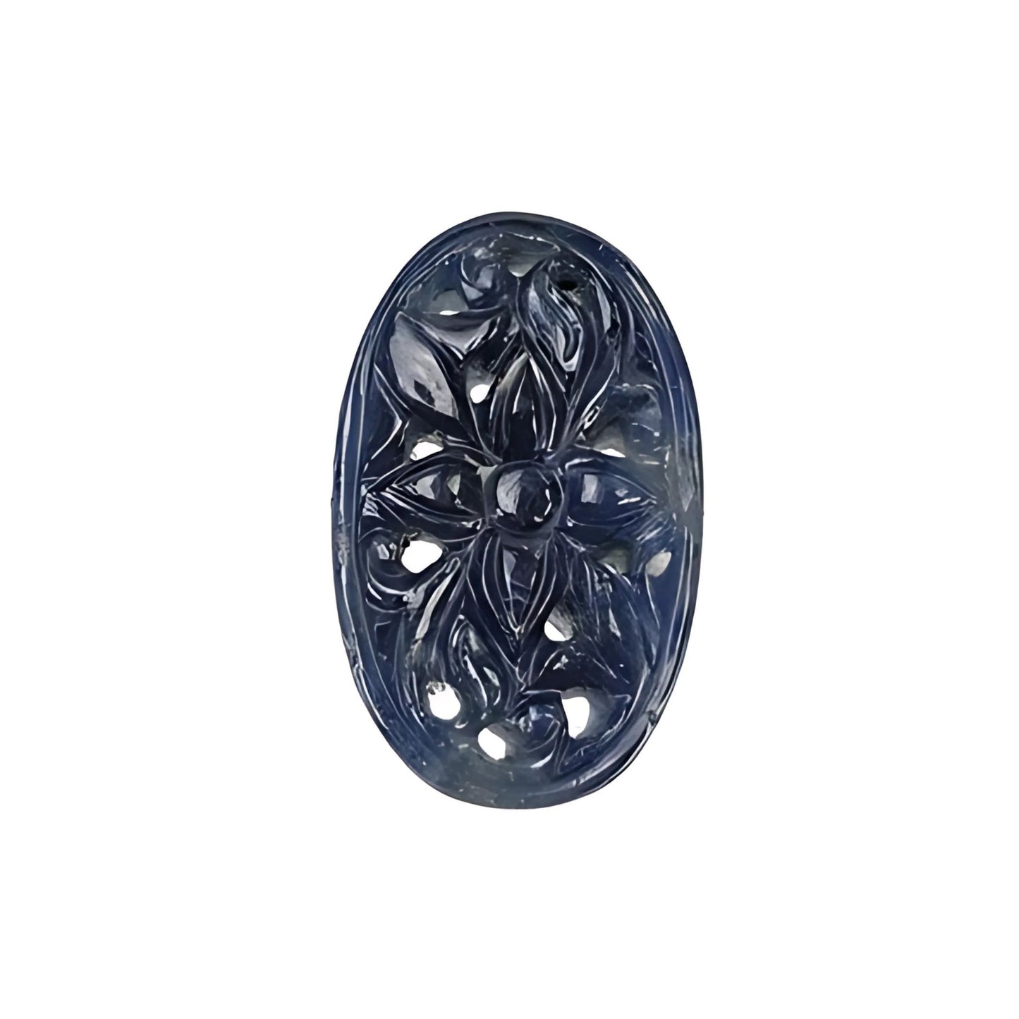 blue sapphire oval carving