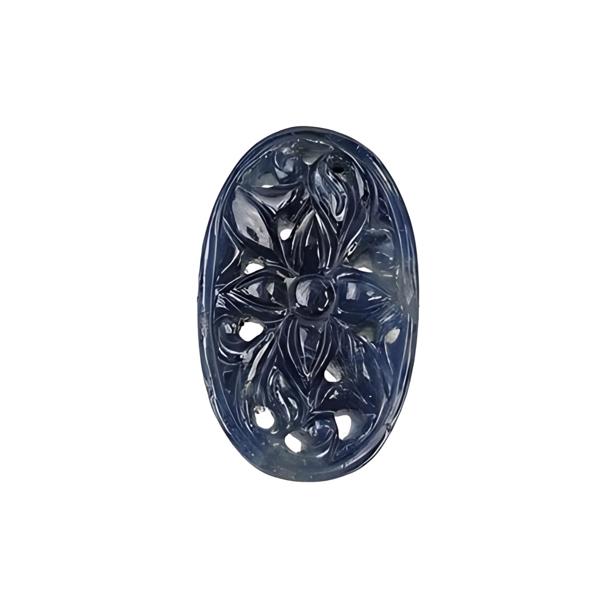 blue sapphire oval carving