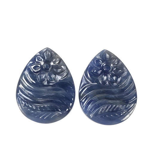 blue sapphire pear carving