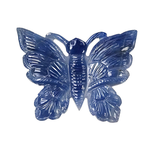 blue sapphire butterfly carving