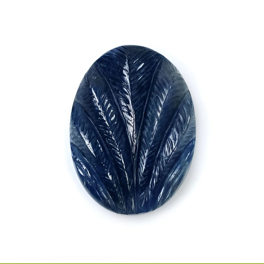 blue sapphire oval shape carving