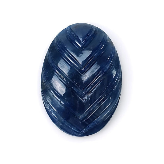 blue sapphire oval carving