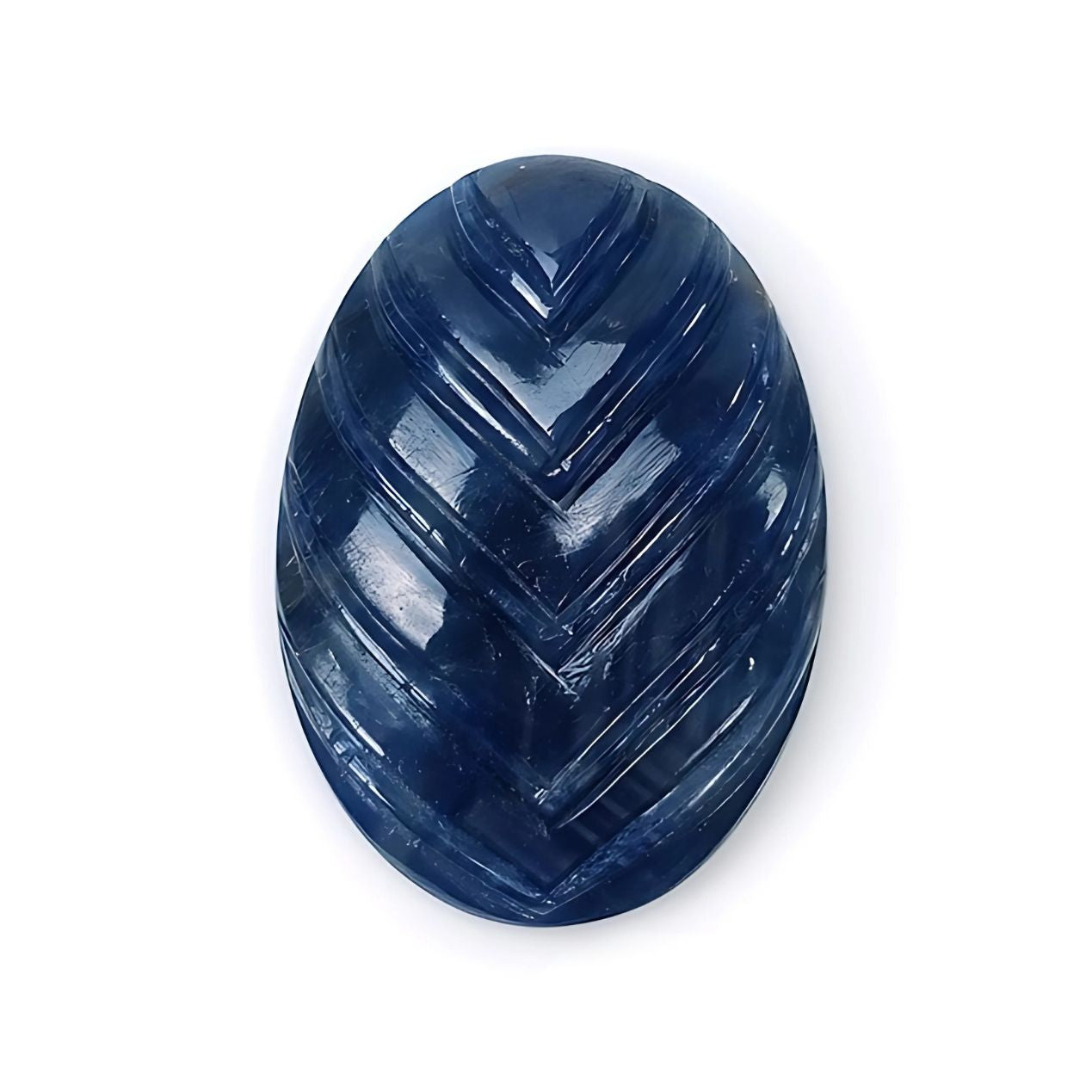 blue sapphire oval carving