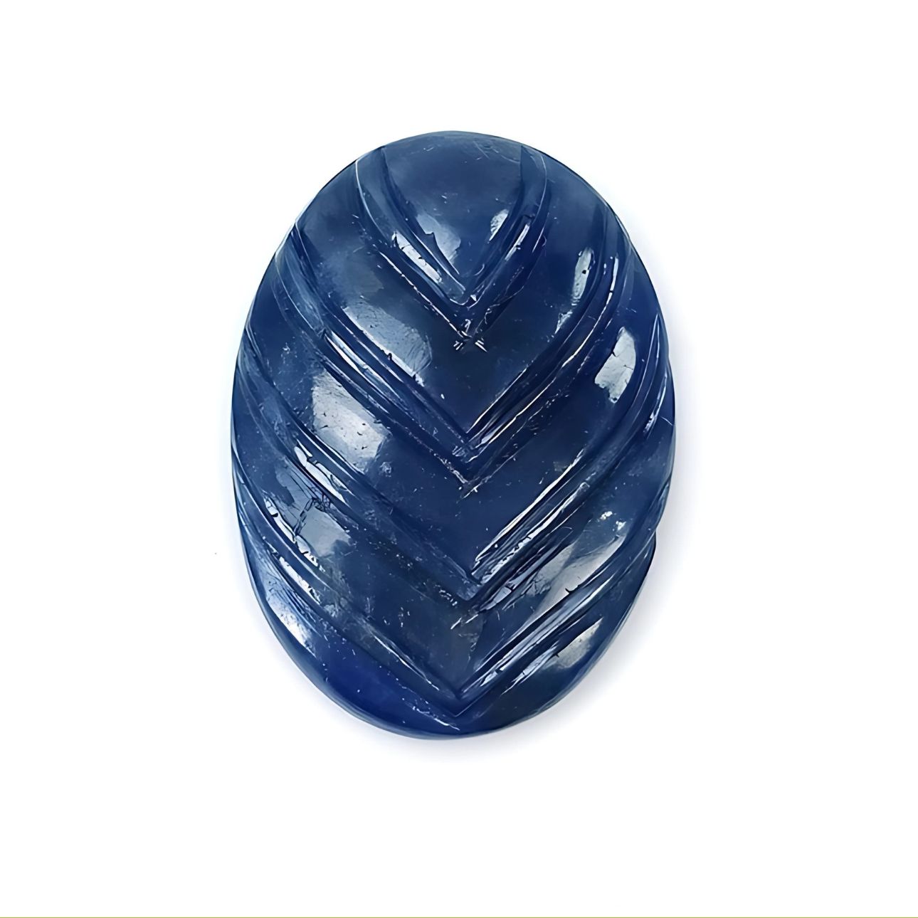 blue sapphire oval carving