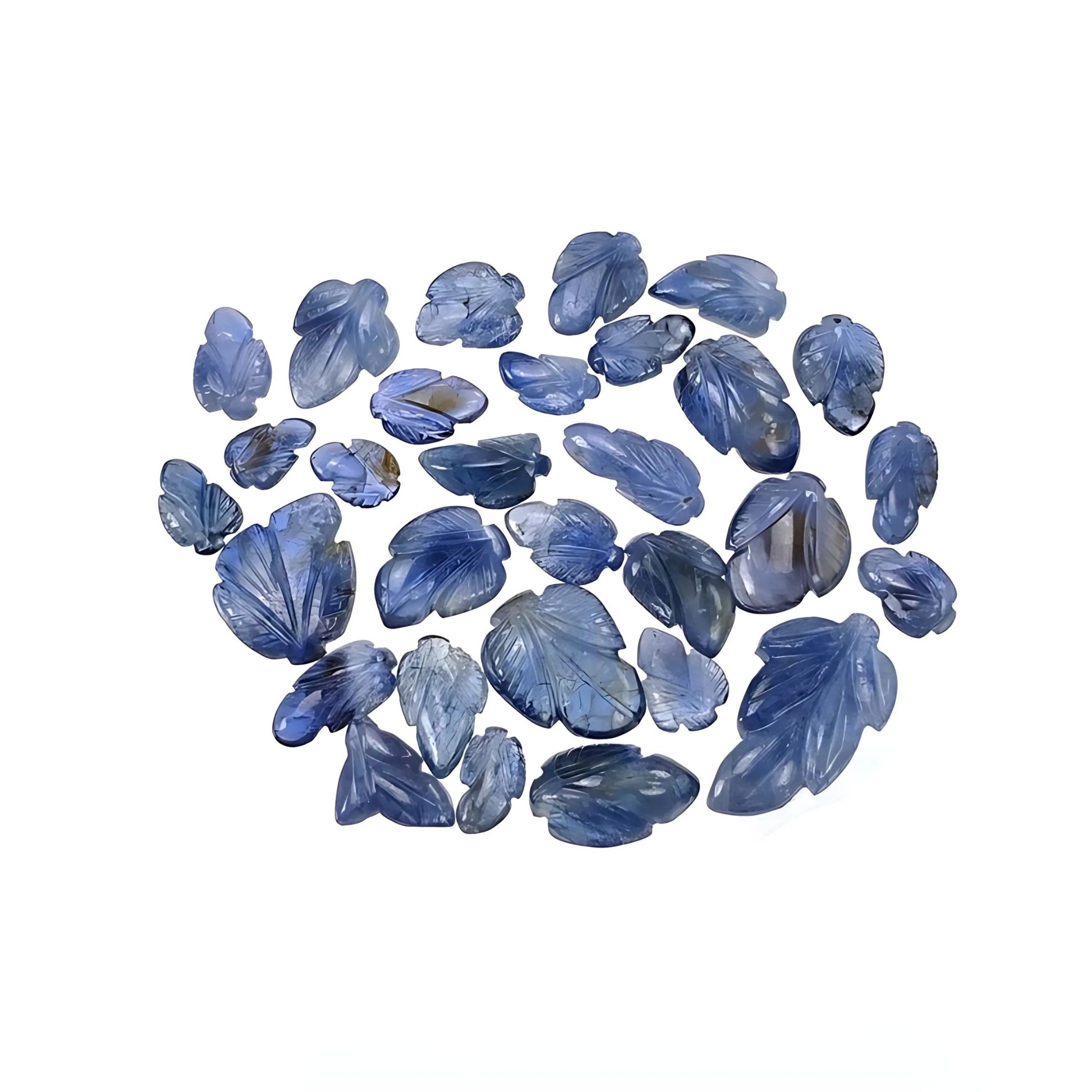 blue sapphire leaf carving