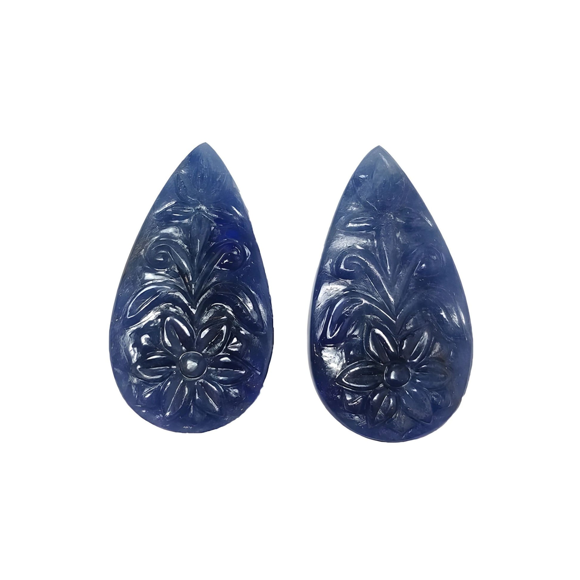 blue sapphire pear carving
