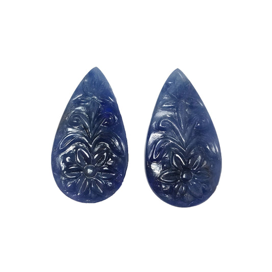 blue sapphire pear carving