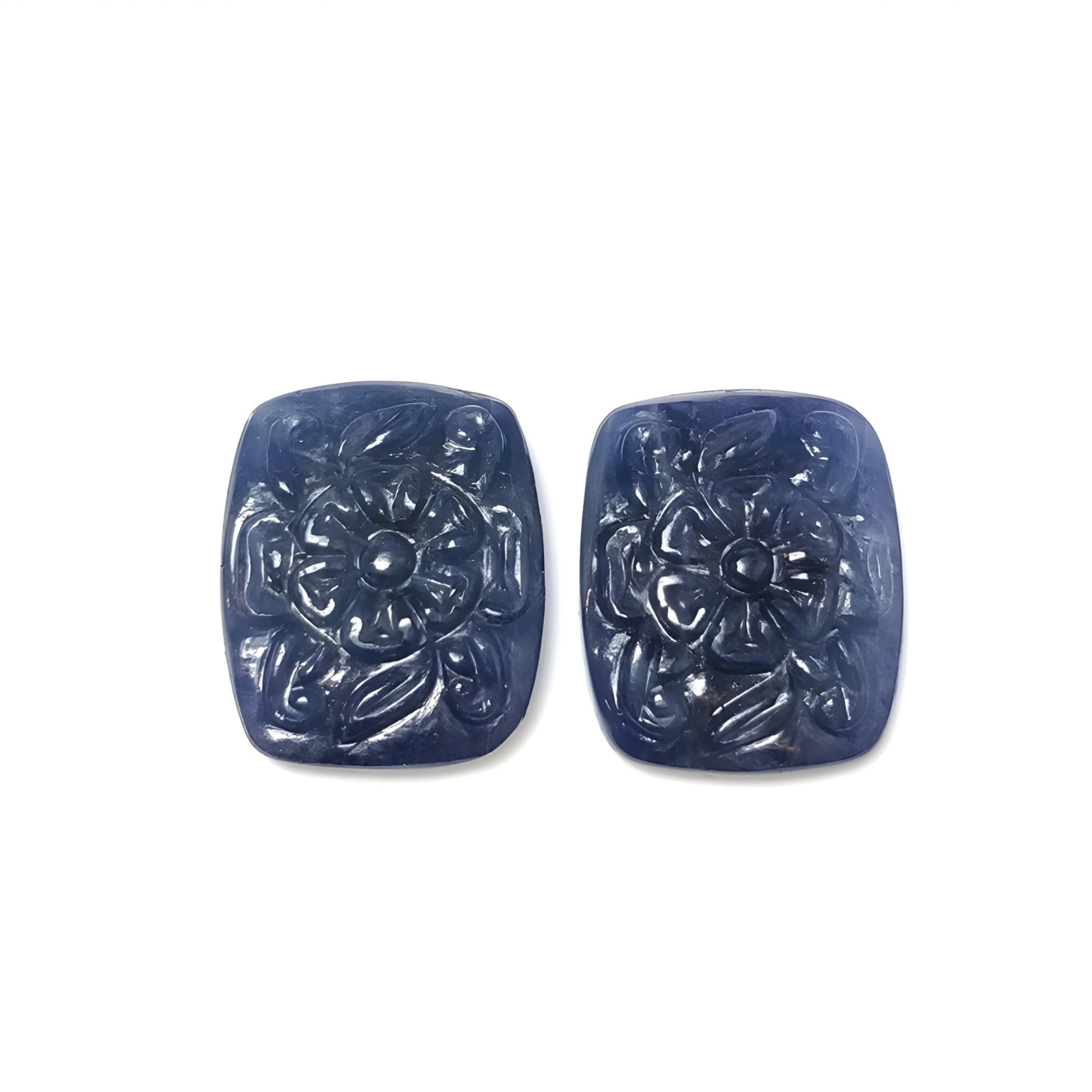 blue sapphire cushion carving