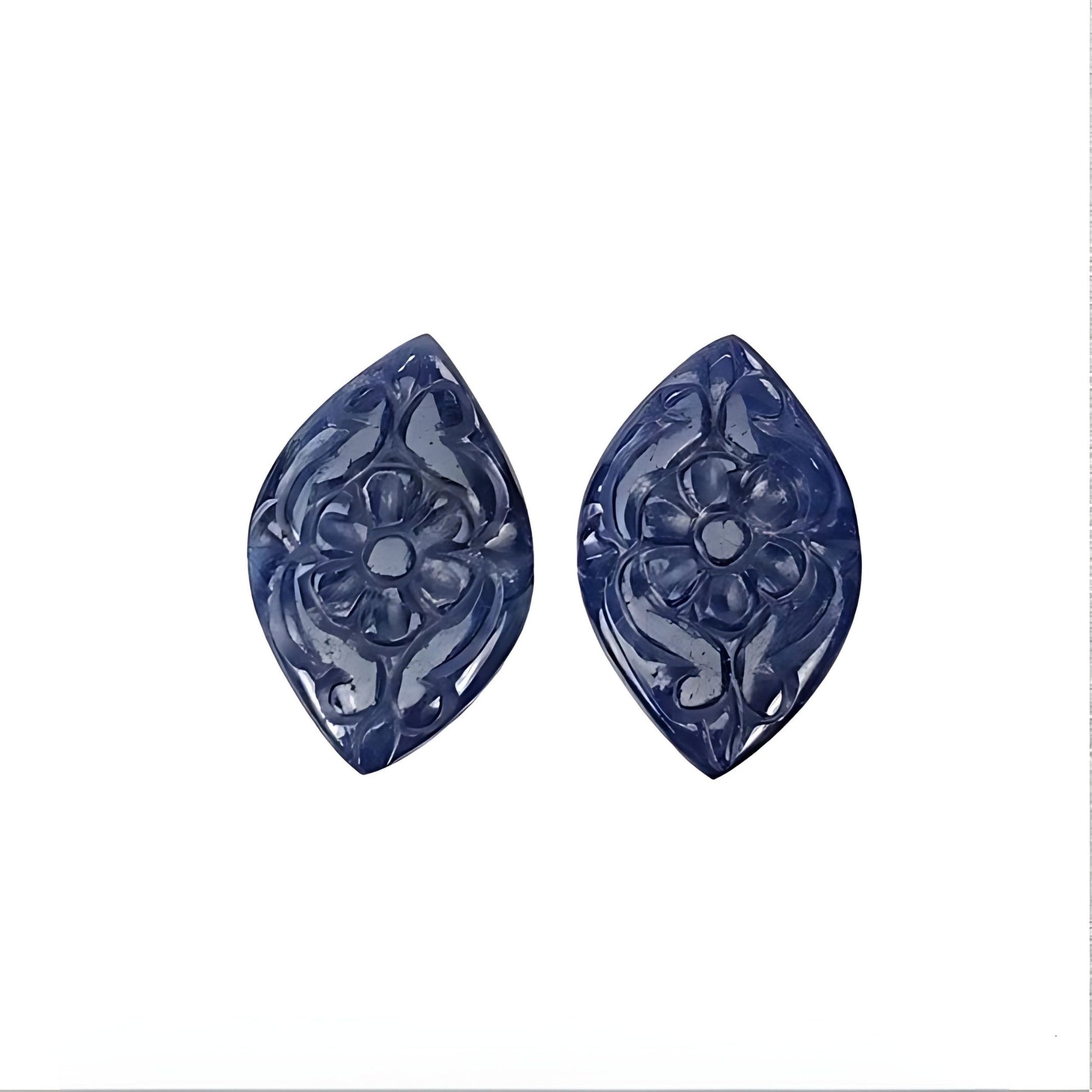 blue sapphire fancy carving