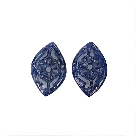 blue sapphire fancy carving