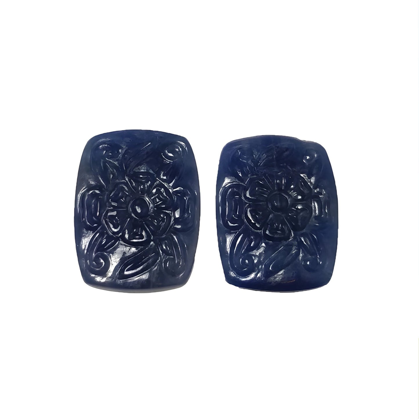 blue sapphire cushion carving