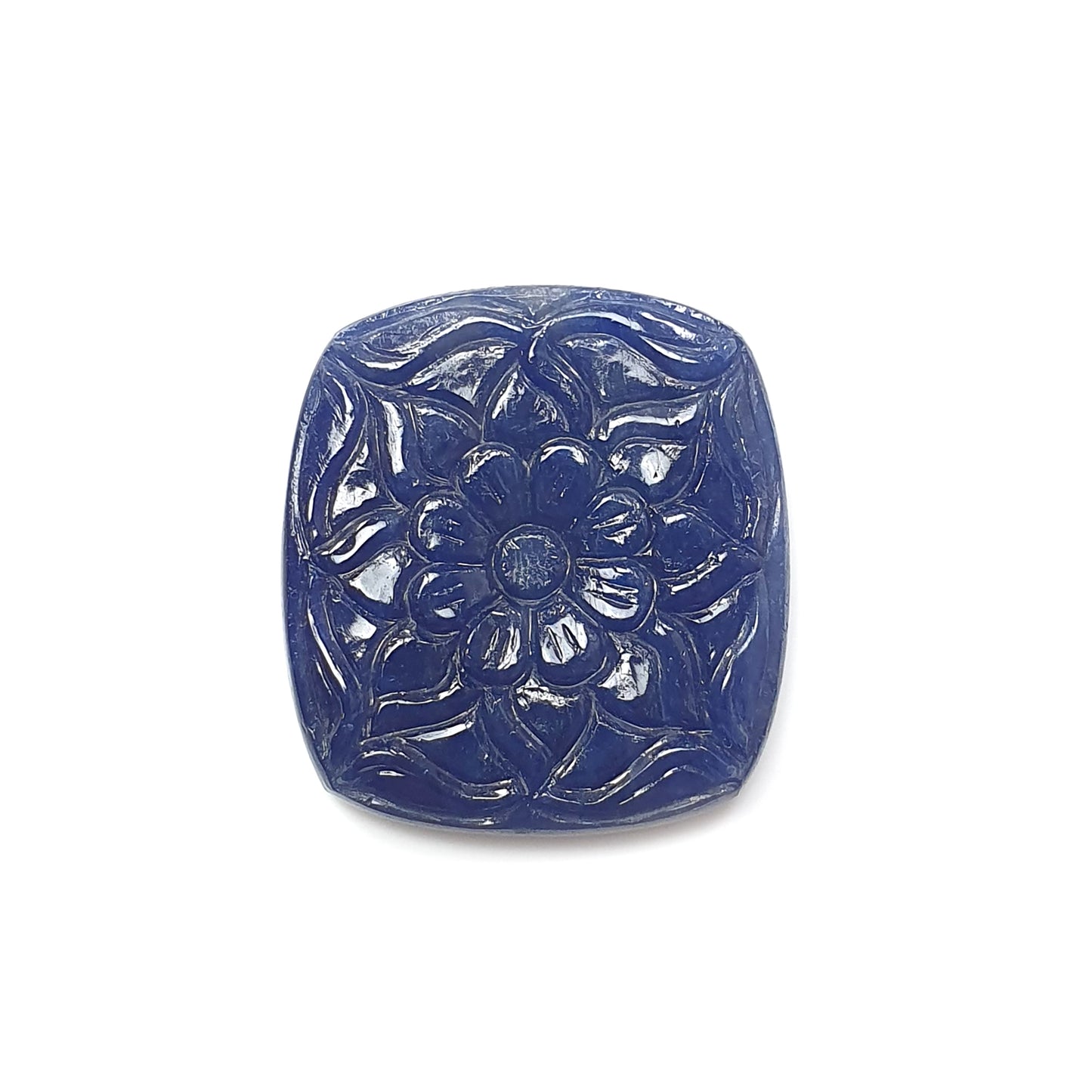 blue sapphire cushion carving