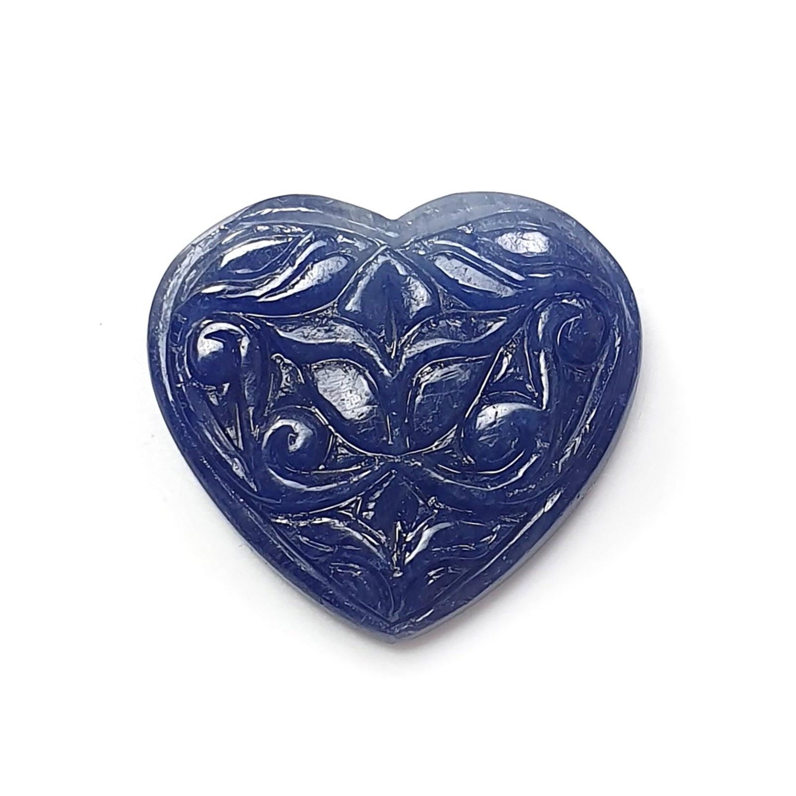 Blue Sapphire Heart Shape Carving