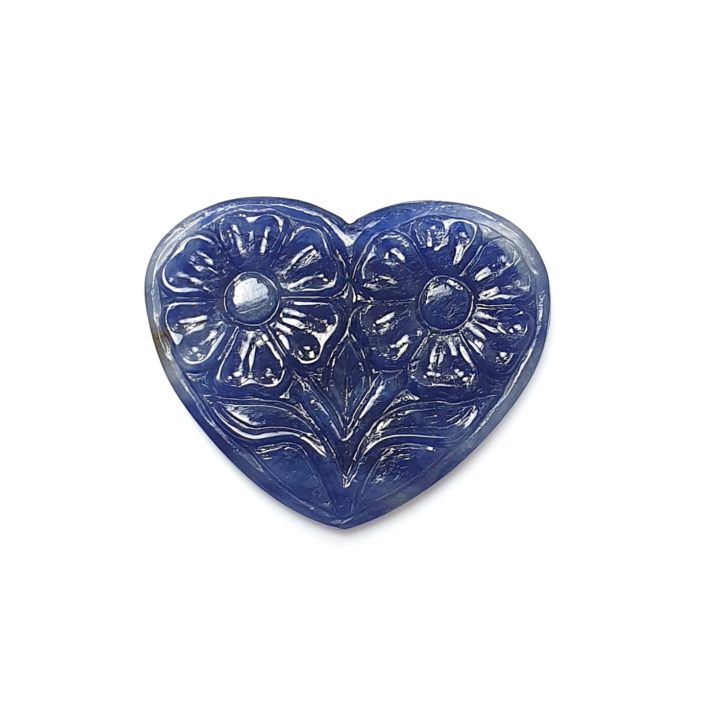 blue sapphire heart carving