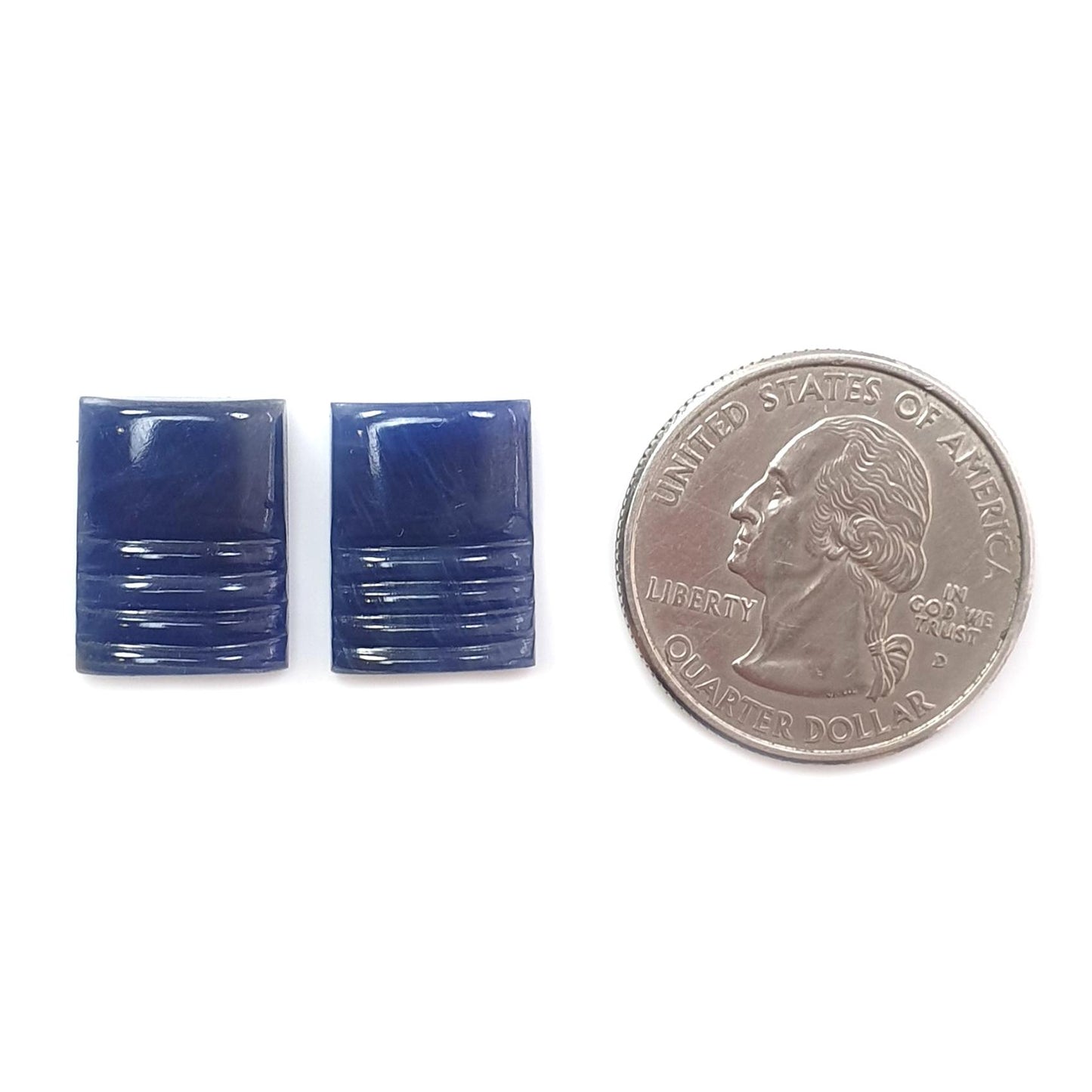 Blue Sapphire Gemstone Carving: 23.80cts Natural Untreated Sapphire Hand Carved Fancy Shape 16*12mm Pair September Birthstone