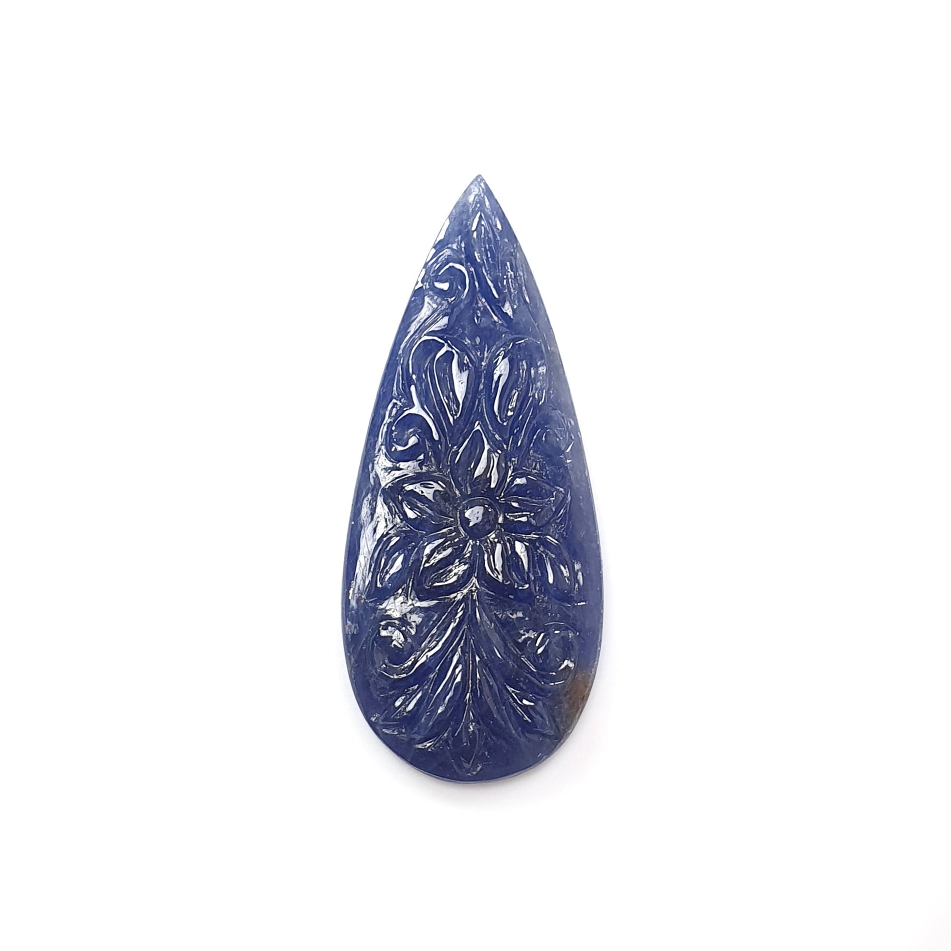blue sapphire pear carving