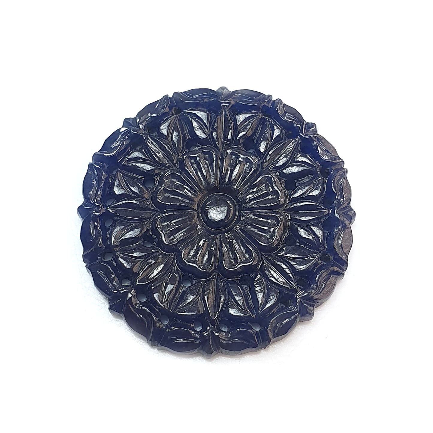 Blue Sapphire Round Carving