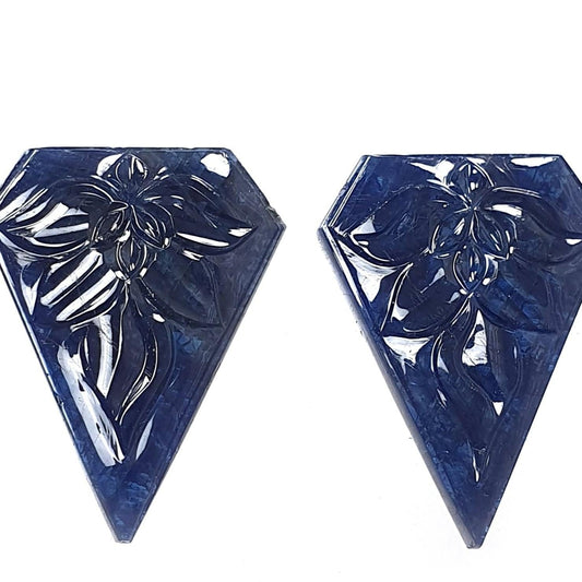 Dark Blue Sapphire Gemstone Carving 44.60cts
