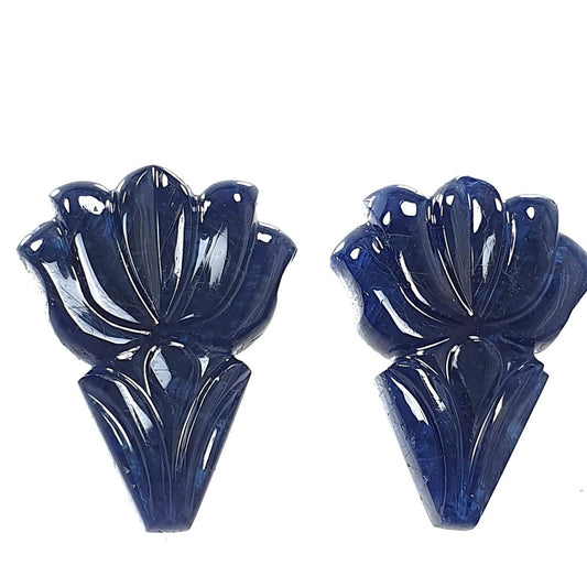 Dark Blue Sapphire Gemstone Carving 49.40cts