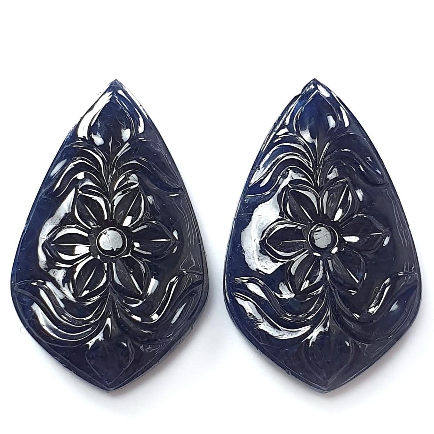 Dark Blue Sapphire Gemstone Carving 61.60cts