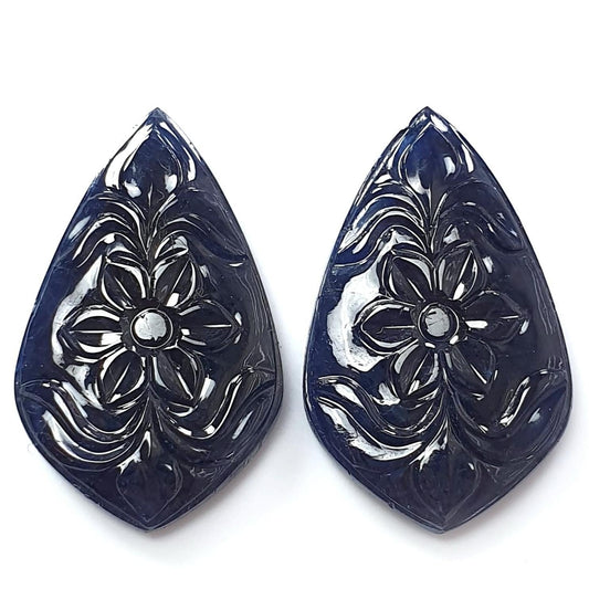 Dark Blue Sapphire Gemstone Carving 61.60cts