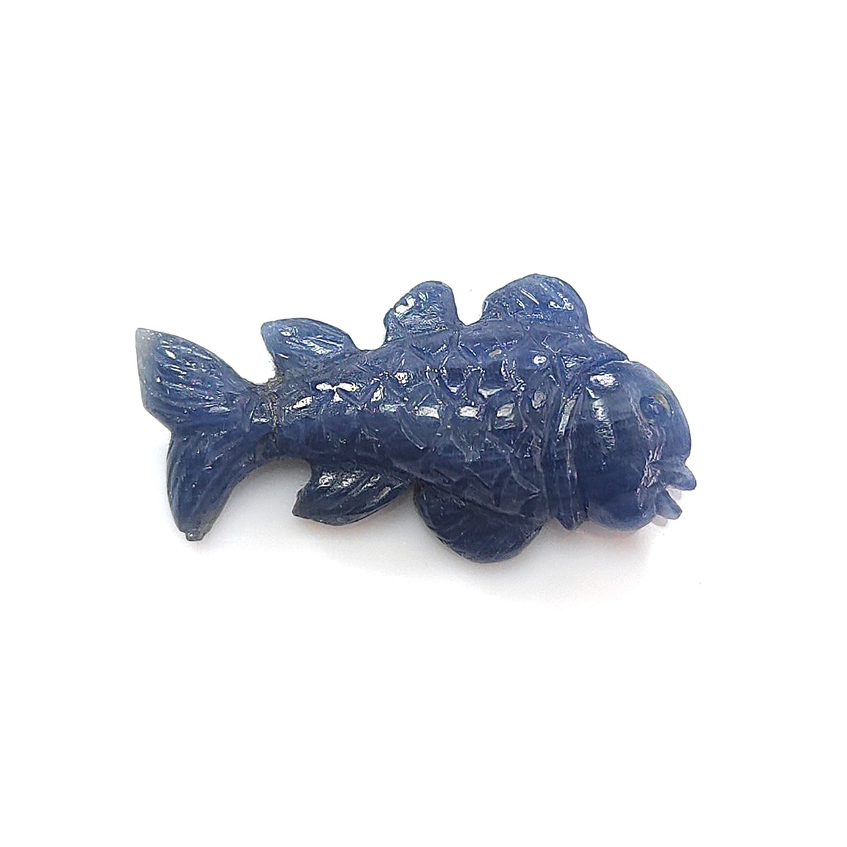 Blue Sapphire Fish Carving