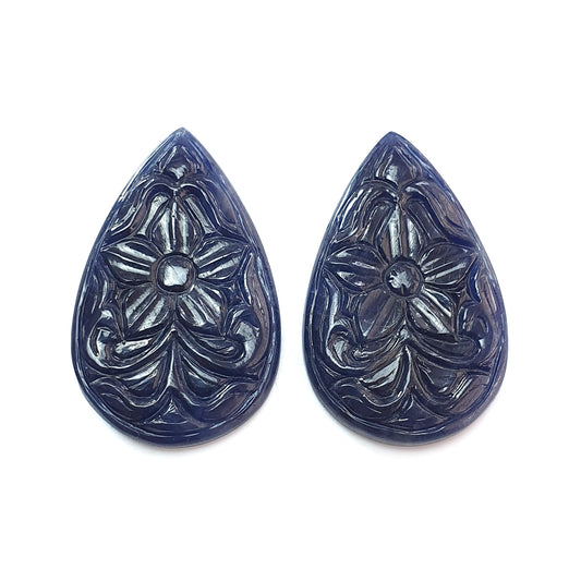 blue sapphire carving gemstone