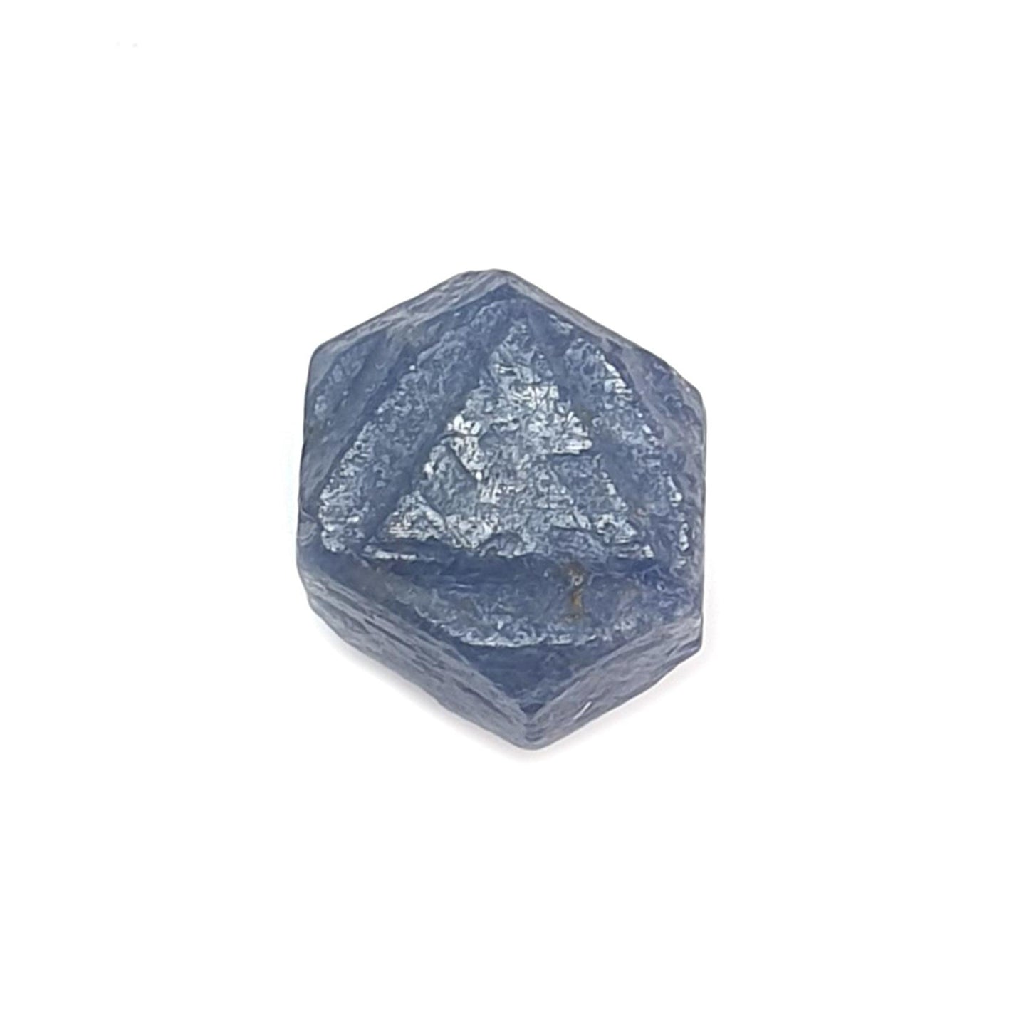 Record Keeper Blue Sapphire Gemstone Crystal: Natural Untreated Unheated Triangle Formative Healing Sapphire Rough Specimen 1pc