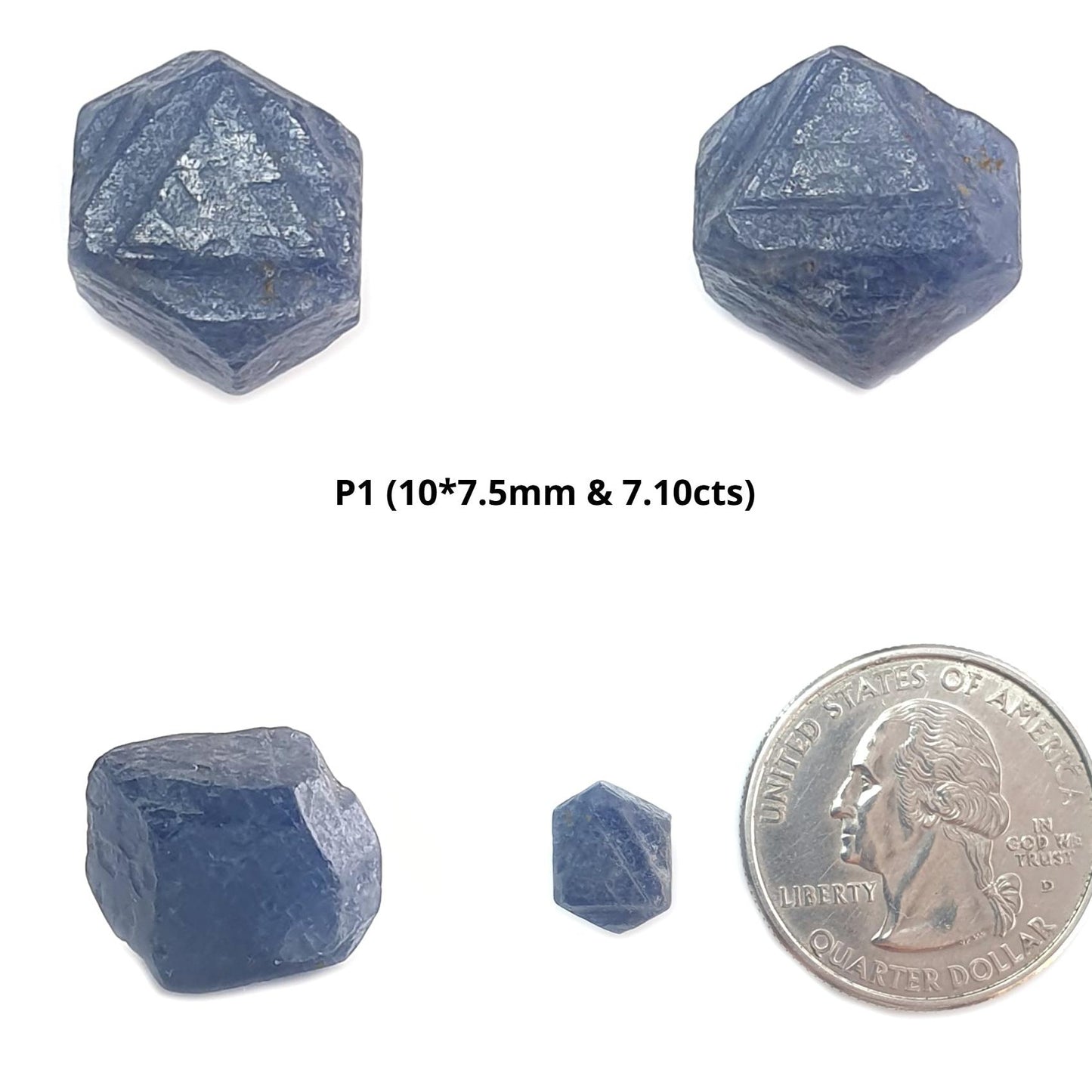 Record Keeper Blue Sapphire Gemstone Crystal: Natural Untreated Unheated Triangle Formative Healing Sapphire Rough Specimen 1pc