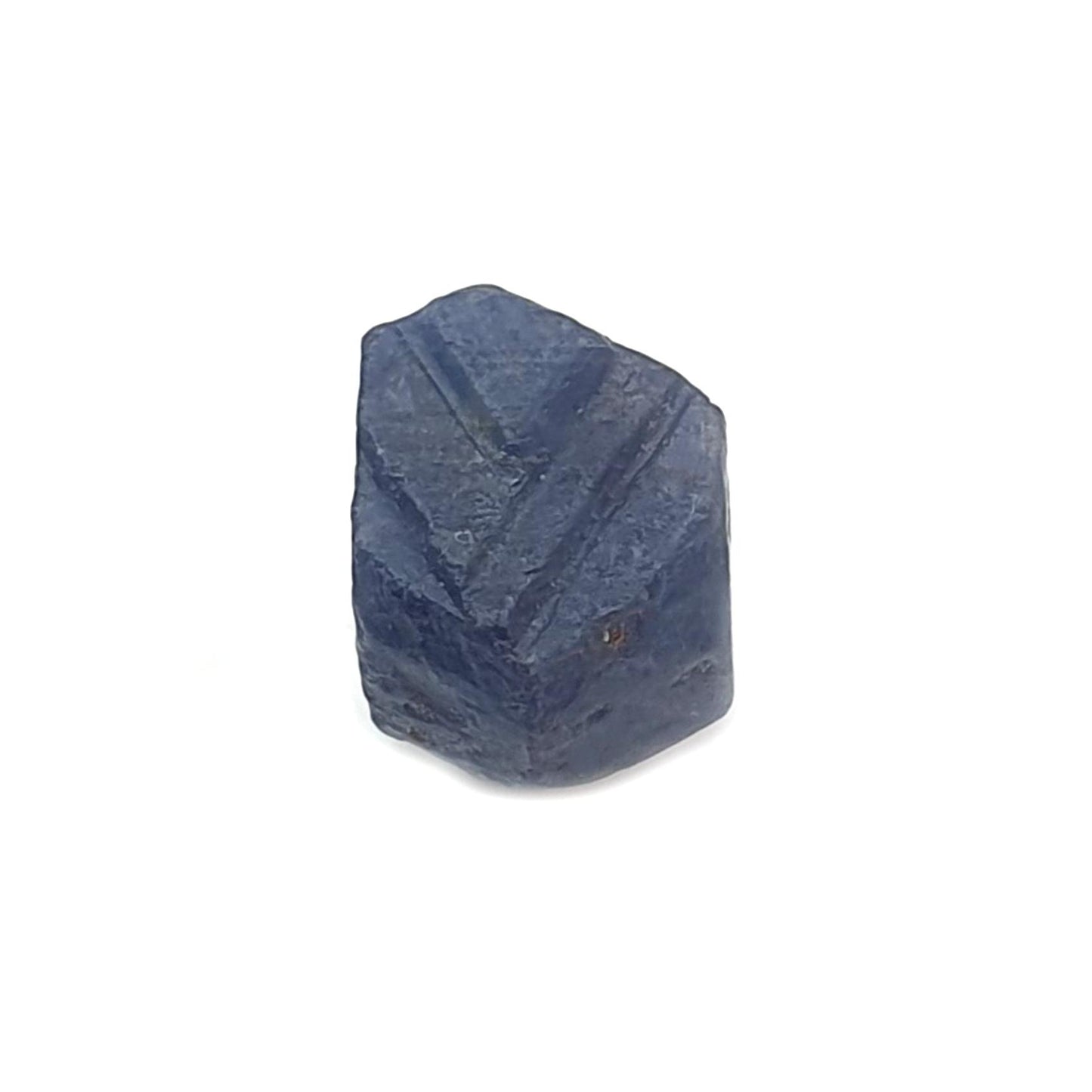 Record Keeper Blue Sapphire Gemstone Crystal: Natural Untreated Unheated Triangle Formative Healing Sapphire Rough Specimen 1pc