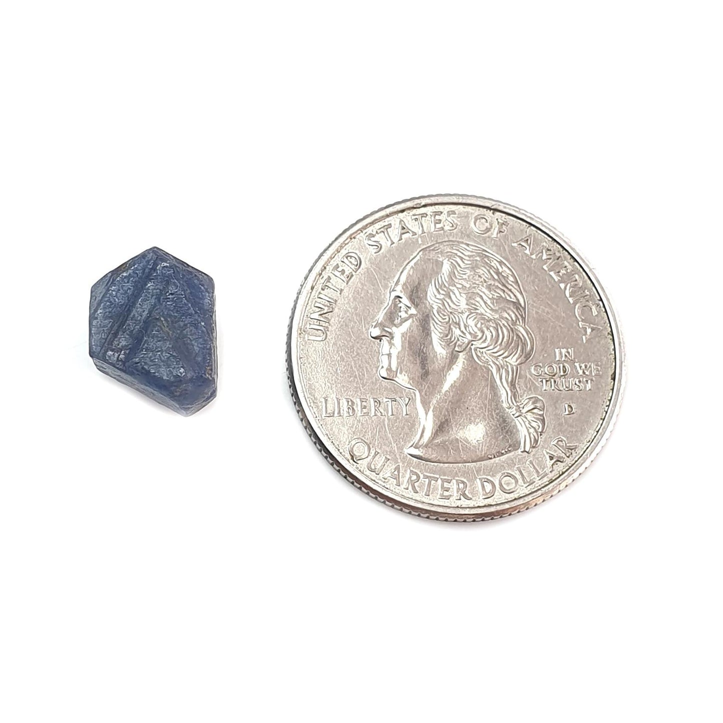 Record Keeper Blue Sapphire Gemstone Crystal: Natural Untreated Unheated Triangle Formative Healing Sapphire Rough Specimen 1pc
