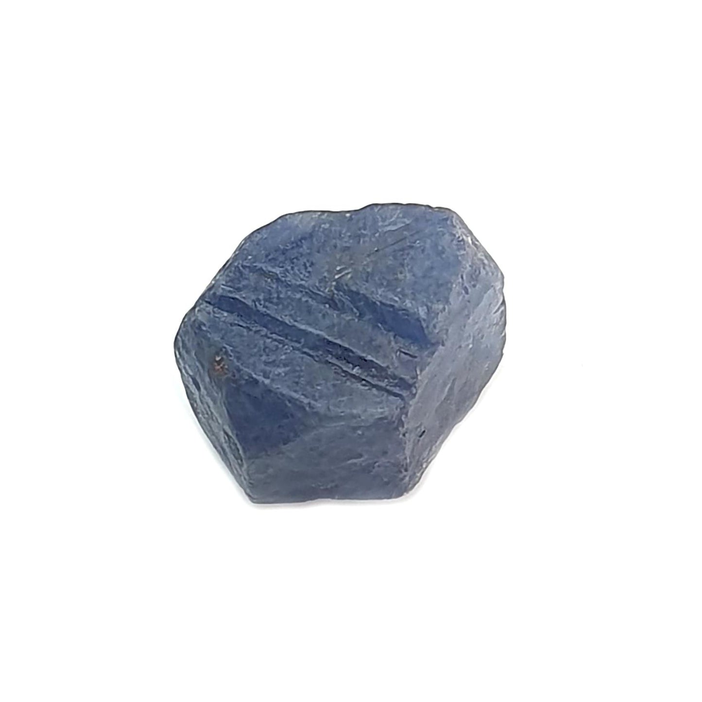 Record Keeper Blue Sapphire Gemstone Crystal: Natural Untreated Unheated Triangle Formative Healing Sapphire Rough Specimen 1pc