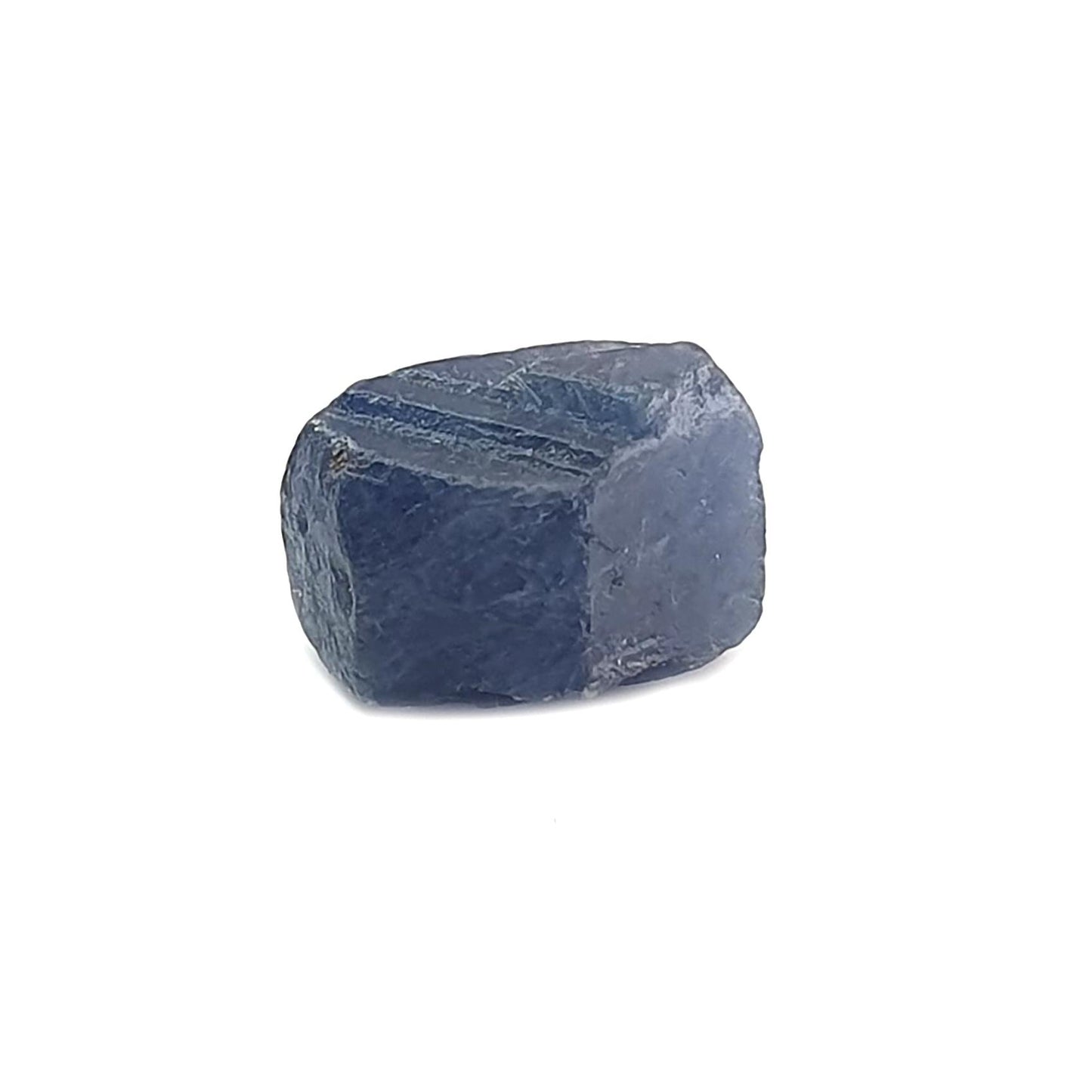 Record Keeper Blue Sapphire Gemstone Crystal: Natural Untreated Unheated Triangle Formative Healing Sapphire Rough Specimen 1pc